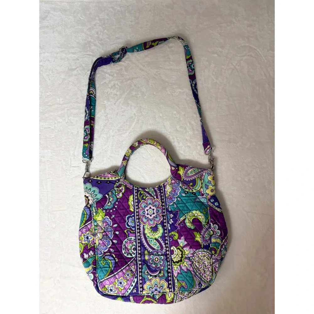 Vera Bradley‎ Purple Paisley Quilted Convertible Shoulder Crossbody Bag